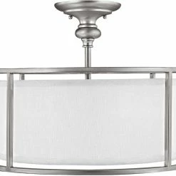 Best Sale ⭐ Capital Lighting Midtown 13 x 17 in. 60 W 3-Light Medium Semi-Flush Mount Ceiling Fixture in Matte Nickel 👏