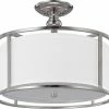 New 👍 Capital Lighting Midtown 13 x 17 in. 60 W 3-Light Medium Semi-Flush Mount Ceiling Fixture in Polished Nickel 🎁