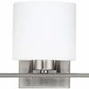 Discount 🛒 Capital Lighting Steele 8 in. 75W 3-Light Vanity Fixture in Brushed Nickel with Soft White Glass Shade 👏