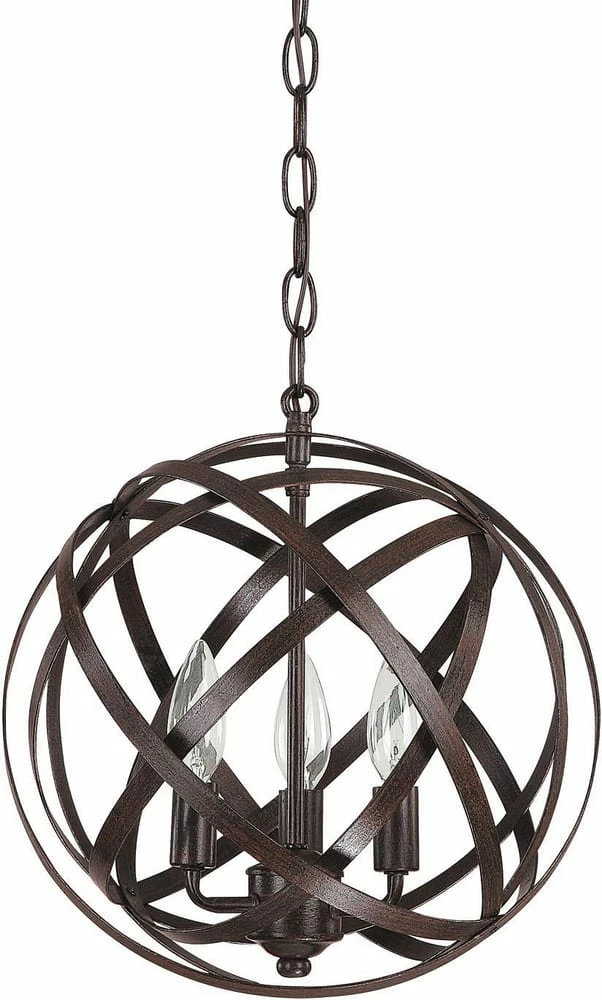 Budget π Capital Lighting Axis 13-1/4 in. 60W 3-Light Pendant Fixture in Russet π 1 Budget π Capital Lighting Axis 13-1/4 in. 60W 3-Light Pendant Fixture in Russet π