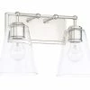 Best Sale 🤩 Capital Lighting Vanity 100W 2-Light Vanity Fixture with Clear Glass in Polished Nickel ❤️