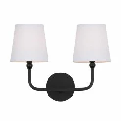 Promo 🧨 Capital Lighting Dawson 60W 2-Light Candelabra E-12 Vanity Fixture in Matte Black ⌛ -Capital Lighting Sales Query 519