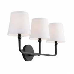Hot Sale ✨ Capital Lighting Dawson 60W 3-Light Candelabra E-12 Vanity Fixture in Matte Black ✔️