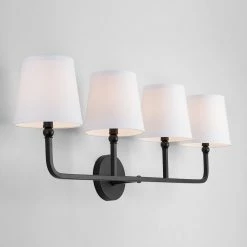 New 🧨 Capital Lighting Dawson 60W 4-Light Candelabra E-12 Vanity Fixture in Matte Black 🎉 -Capital Lighting Sales Query 530