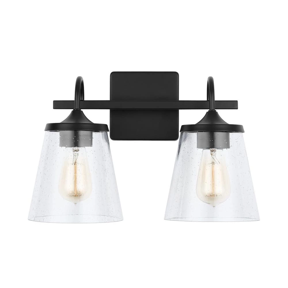 Budget 🌟 Capital Lighting Jayne 100W 2-Light Medium Vanity Fixture in Matte Black ✨ 4 Budget 🌟 Capital Lighting Jayne 100W 2-Light Medium Vanity Fixture in Matte Black ✨ - Image 4
