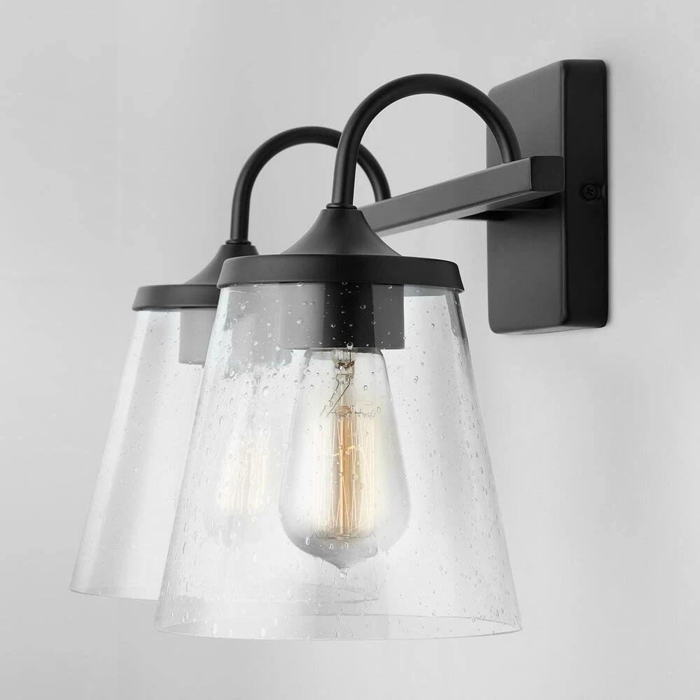 Budget 🌟 Capital Lighting Jayne 100W 2-Light Medium Vanity Fixture in Matte Black ✨ 6 Budget 🌟 Capital Lighting Jayne 100W 2-Light Medium Vanity Fixture in Matte Black ✨ - Image 6