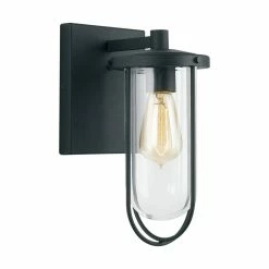 Coupon 🎉 Capital Lighting Corbin 100W 1-Light Medium E-26 Incandescent Outdoor Wall Sconce in Black 🧨