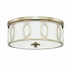 Cheapest ✔️ Capital Lighting Signature 60W 3-Light Medium E-26 Incandescent Flush Mount Ceiling Fixture in Winter Gold 🎉