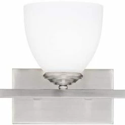 Outlet 😍 Capital Lighting Chapman 9 in. 100W 3-Light Vanity Fixture in Matte Nickel with Soft White Glass Shade 😉