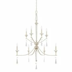 Discount 🧨 Capital Lighting Serena 60W 8-Light Candelabra E-12 Incandescent Foyer Lighting in Winter White 🤩