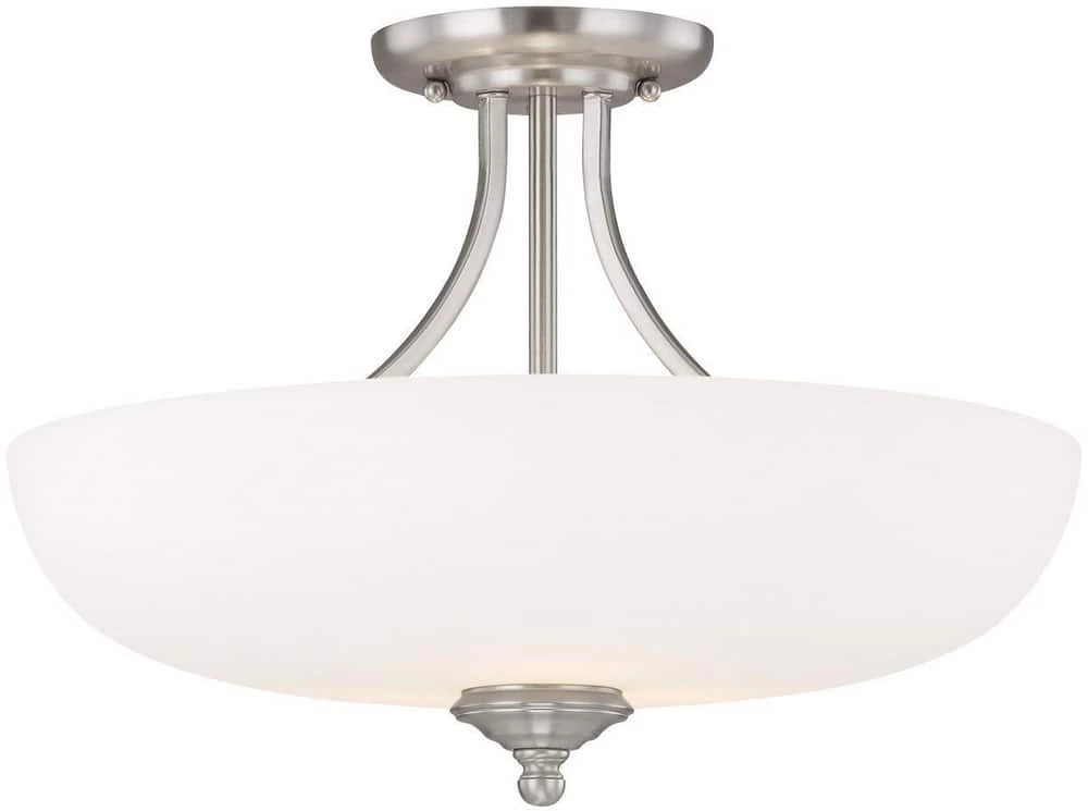 Hot Sale π Capital Lighting Chapman 12 in. 3-Light Semi-Flushmount Ceiling Fixture in Matte Nickel with Soft White Glass Shade π 1 Hot Sale π Capital Lighting Chapman 12 in. 3-Light Semi-Flushmount Ceiling Fixture in Matte Nickel with Soft White Glass Shade π