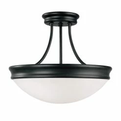 Cheap 🔥 Capital Lighting Elijah 60W 3-Light Medium Incandescent Semi-Flush Mount Ceiling Fixture in Matte Black 👍