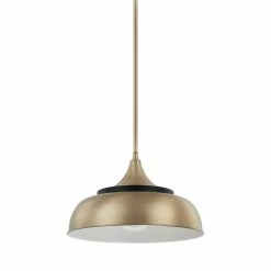 Promo 🎉 Capital Lighting 14-1/2 in. 60W 1-Light Medium E-26 Incandescent Pendant in Brass with Onyx 💯
