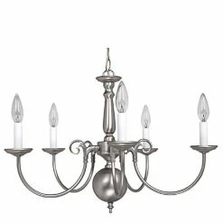Best Sale ✔️ Capital Lighting 17 in. 60 W 5-Light Candelabra Chandelier in Matte Nickel 😀