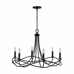 Hot Sale 💯 Capital Lighting Sonnet 60W 6-Light Candelabra E-12 Incandescent Chandelier in Matte Black 🔔