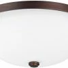 Budget 🛒 Capital Lighting 4-1/2 x 12-1/2 in. 2-Light Ceiling Fixture in Burnished Bronze with Soft White Glass Shade 🌟