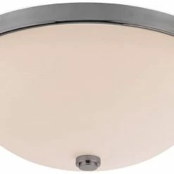 Best Sale 🥰 Capital Lighting 4-1/2 x 12-1/2 in. 2-Light Ceiling Fixture in Matte Nickel with Soft White Glass Shade 😀