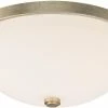 Cheap 😉 Capital Lighting 4-1/2 x 12-1/2 in. 2-Light Ceiling Fixture in Winter Gold with Soft White Glass Shade ✔️