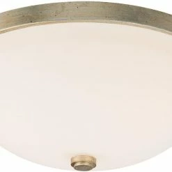 Cheap 😉 Capital Lighting 4-1/2 x 12-1/2 in. 2-Light Ceiling Fixture in Winter Gold with Soft White Glass Shade ✔️