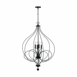 Buy 😉 Capital Lighting Sonnet 60W 4-Light Candelabra E-12 Incandescent Foyer Lighting in Matte Black 💯
