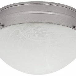 Brand new 🌟 Capital Lighting 5 x 9 in. 60 W 2-Light Medium Flush Mount Ceiling Fixture with Faux White Alabaster Glass in Matte Nickel 🧨