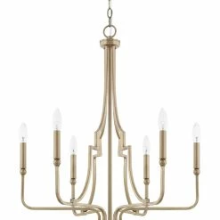 Best deal 💯 Capital Lighting Dawson 60W 6-Light Candelabra E-12 Incandescent Chandelier in Aged Brass 👍
