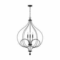 Buy 😉 Capital Lighting Sonnet 60W 4-Light Candelabra E-12 Incandescent Foyer Lighting in Matte Black 💯 -Capital Lighting Sales Query 75