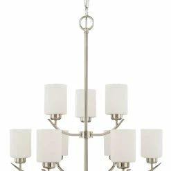 Best Pirce 😍 Capital Lighting Dixon 100W 9-Light Medium E-26 Incandescent Chandelier in Brushed Nickel 🛒