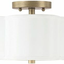 Coupon 🥰 Capital Lighting Quinn 7-1/4 in. 60W 2-Light Medium E-26 Incandescent Ceiling Light with Glass Diffuser Glass in Brushed Gold 😍
