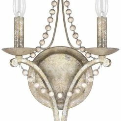 New ✔️ Capital Lighting Adele 60W 2-Light Candelabra E-12 Incandescent Wall Sconce in Silver Quartz ✨