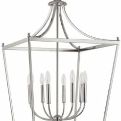 Deals ⌛ Capital Lighting Stanton 60W 8-Light Candelabra E-12 Pendant in Polished Nickel ✨