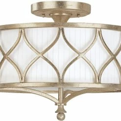 Flash Sale 💯 Capital Lighting Fifth Avenue 12 x 15 in. 60 W 3-Light Medium Semi-Flush Mount Ceiling Fixture in Winter Gold 🎁
