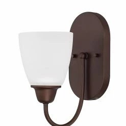 Best Pirce 🔔 Capital Lighting Trenton 100W 1-Light Medium E-26 Incandescent Wall Sconce in Bronze ✔️