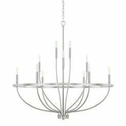 Brand new 🔔 Capital Lighting Greyson 60W 12-Light Candelabra E-12 Incandescent Chandelier in Brushed Nickel 🔥