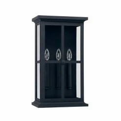 Best Pirce ✨ Capital Lighting Mansell 60W 3-Light Candelabra E-12 Incandescent Outdoor Wall Lantern in Black ✨