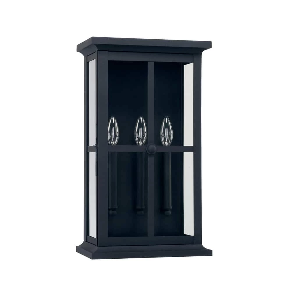 Best Pirce ✨ Capital Lighting Mansell 60W 3-Light Candelabra E-12 Incandescent Outdoor Wall Lantern in Black ✨ 1 Best Pirce ✨ Capital Lighting Mansell 60W 3-Light Candelabra E-12 Incandescent Outdoor Wall Lantern in Black ✨