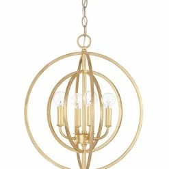 Best deal 😉 Capital Lighting 60W 4-Light G16 Candelabra E-12 Incandescent Pendant in Capital Gold ✔️