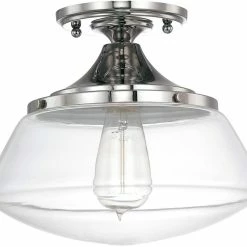 Flash Sale 🎉 Capital Lighting 75W 1-Light Medium E-26 Base Incandescent Ceiling Fixture in Polished Nickel 🔥