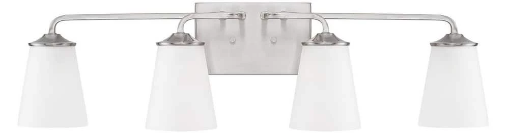 Buy β¨ Capital Lighting Braylon 100W 4-Light Medium E-26 Base Incandescent Vanity in Brushed Nickel π 1 Buy β¨ Capital Lighting Braylon 100W 4-Light Medium E-26 Base Incandescent Vanity in Brushed Nickel π