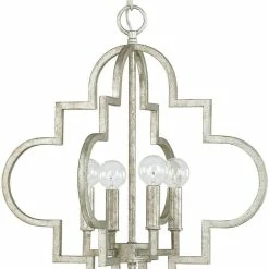 Brand new 🤩 Capital Lighting Ellis 20-1/4 in. 4-Light Candelabra E-12 Base Incandescent Pendant in Antique Silver 💯