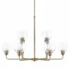 New 🥰 Capital Lighting Mid-Century 100W 10-Light Medium E-26 Incandescent Chandelier in Aged Brass 👍