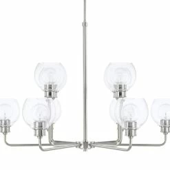 Buy 💯 Capital Lighting Mid-Century 100W 10-Light Medium E-26 Incandescent Chandelier in Polished Nickel 👏