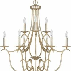 Discount 🔥 Capital Lighting Bailey 60W 9-Light Chandelier in Winter Gold 😍