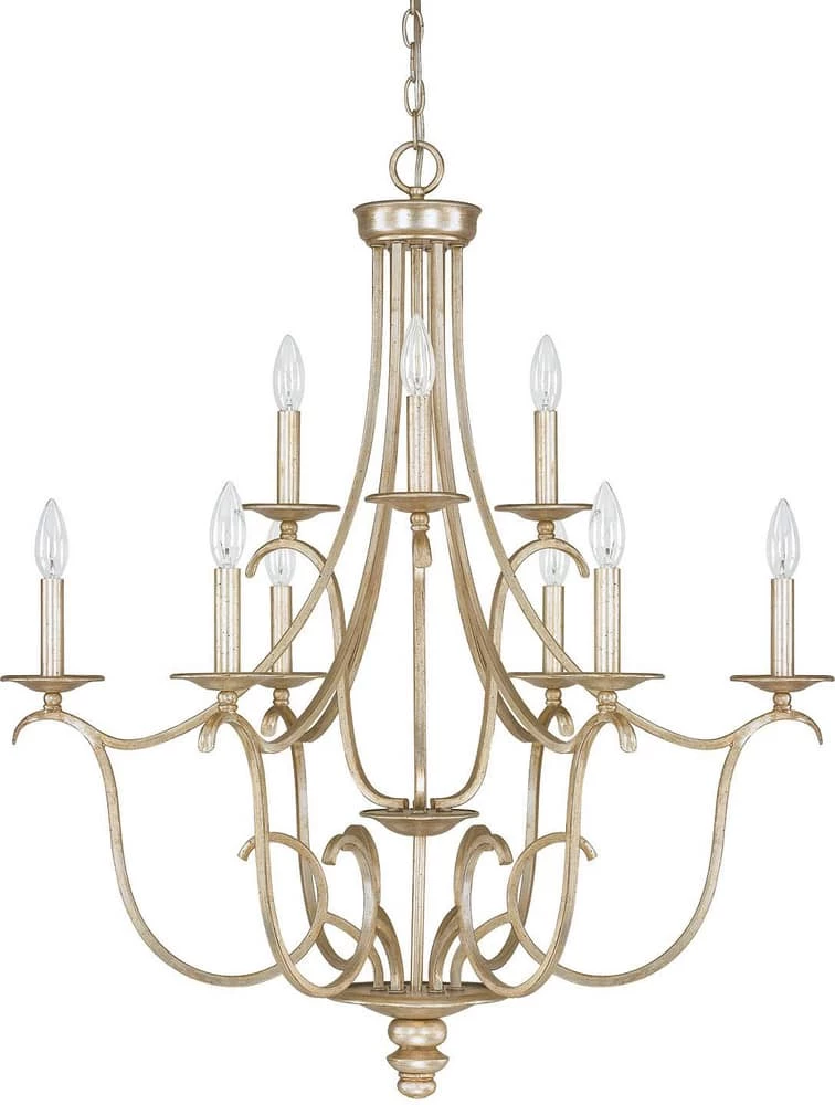 Discount 🔥 Capital Lighting Bailey 60W 9-Light Chandelier in Winter Gold 😍 1 Discount 🔥 Capital Lighting Bailey 60W 9-Light Chandelier in Winter Gold 😍