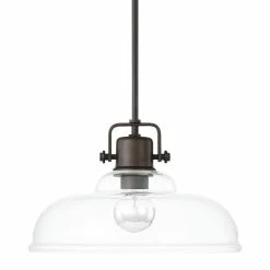 Discount ✨ Capital Lighting 15-1/2 in. 100W 1-Light Medium E-26 Incandescent Rod Hung Pendant in Burnished Bronze 👏