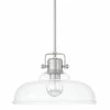 Promo 👏 Capital Lighting 15-1/2 in. 100W 1-Light Medium E-26 Incandescent Rod Hung Pendant in Brushed Nickel 🎁