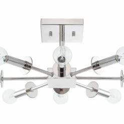 Cheap 👍 Capital Lighting City 60W 8-Light Semi-Flushmount Ceiling Light in Polished Nickel 🥰