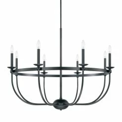 Promo 🔔 Capital Lighting Rylann 60W 8-Light Candelabra E-12 Incandescent Chandelier in Matte Black 😍