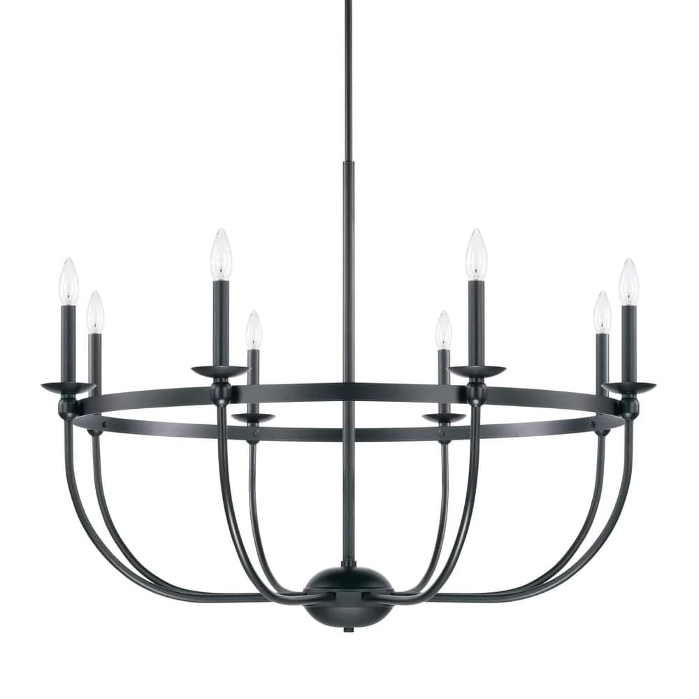 Promo 🔔 Capital Lighting Rylann 60W 8-Light Candelabra E-12 Incandescent Chandelier in Matte Black 😍 1 Promo 🔔 Capital Lighting Rylann 60W 8-Light Candelabra E-12 Incandescent Chandelier in Matte Black 😍