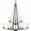 Best deal 🥰 Capital Lighting Braylon 60W 9-Light Medium E-26 Incandescent Chandelier in Bronze ✔️